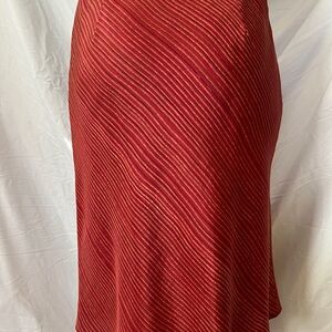 Banana Republic flared red skirt with gold lines